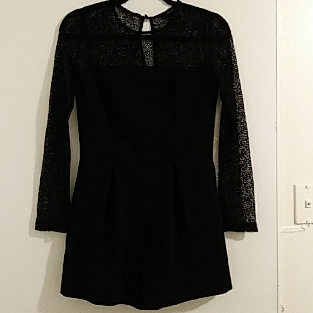 Forever 21 Black Romper with Lace Sleeves